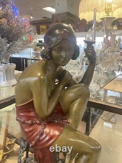 Huge Vintage Art Deco lady Bronze MUST SEE