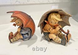 Hummel Goebel Artist Signed figurine 152/0 A B Girl Boy Umbrella Must SEE label