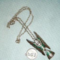 Important Old, Sterling Silver Peyote Bird Necklace, Early Singer Must See