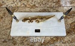 Jaquar White Marble Desk Pen Set Custom Made Amazing Great Gift MUST SEE