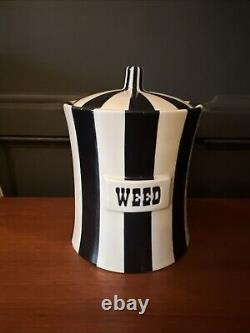 Jonathan Adler Vice Weed Canister Black White RARE Must SEE