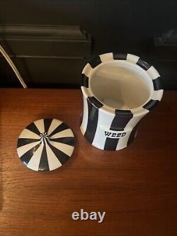 Jonathan Adler Vice Weed Canister Black White RARE Must SEE