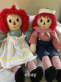 LARGE 35' Raggedy Ann & Andy Dolls Soft Body HOMEMADE VERY NICE MUST SEE