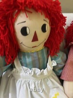 LARGE 35' Raggedy Ann & Andy Dolls Soft Body HOMEMADE VERY NICE MUST SEE