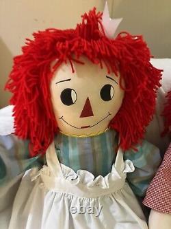 LARGE 35' Raggedy Ann & Andy Dolls Soft Body HOMEMADE VERY NICE MUST SEE