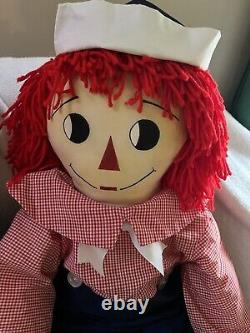 LARGE 35' Raggedy Ann & Andy Dolls Soft Body HOMEMADE VERY NICE MUST SEE