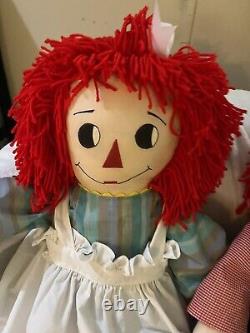 LARGE 35' Raggedy Ann & Andy Dolls Soft Body HOMEMADE VERY NICE MUST SEE