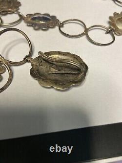 LOOK at this Antique Concho Belt Native American Sterling Silver 42 must see