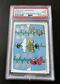 LUIGI Rookie MUST SEE 1989 O-Pee-Chee Super Mario 2 PSA 9 Screen 3 Nintendo