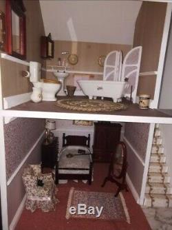 Large Fully Furnished Dolls House Lighting Carpet Must See collection Only BB18
