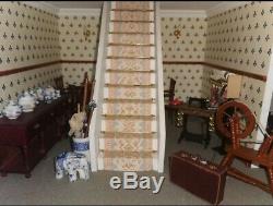 Large Fully Furnished Dolls House Lighting Carpet Must See collection Only BB18