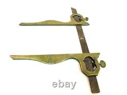 Large Pair Of 18th Century Brass & Steel Calipers Awesome Must See Tool 8 T7390