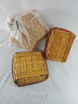 Longaberger Lot Of 11 Baskets, 6 Wooden Lids, 5 Fabrics Must See Vintage USA