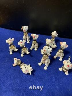 Lot Of 10 DALMATIAN PUPPY Dog TRINKET Boxes Must See Porcelain Super Cute