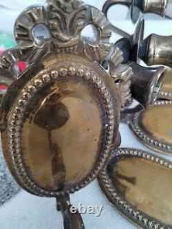 Lot Of 4 VINTAGE SOLID BRASS WALL SCONCE Very Good Condition Must See