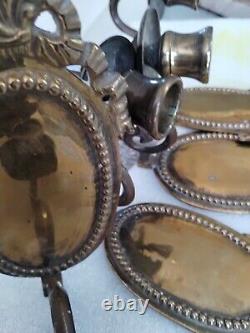 Lot Of 4 VINTAGE SOLID BRASS WALL SCONCE Very Good Condition Must See