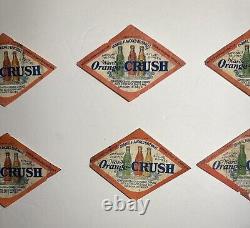 Lot of 10 Extremely Rare Wards Orange Crush Antique 1930's Soda Labels MUST SEE