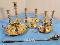 Lot of 10 Mixed Baldwin Brass Candlesticks Forged in USA Must See