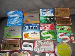 Lot of EMPTY Altoids Tins and Sealed packs of rare hard to find Gum Must See