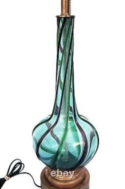 Lovely Vintage MURANO Glass Spiral Ribbon Twist Table Lamp MUST SEE