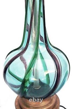 Lovely Vintage MURANO Glass Spiral Ribbon Twist Table Lamp MUST SEE