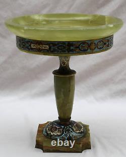 MAGNIFICENT 19 th C FRENCH CLOISONNE ONYX CENTER PIECE MUST SEE