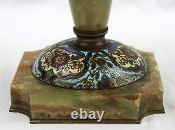 MAGNIFICENT 19 th C FRENCH CLOISONNE ONYX CENTER PIECE MUST SEE