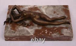 MAGNIFICENT 1900s FRENCH ART NOUVEAU BRONZE NUDE WOMAN, MUST SEE