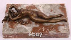 MAGNIFICENT 1900s FRENCH ART NOUVEAU BRONZE NUDE WOMAN, MUST SEE