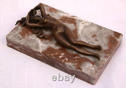 MAGNIFICENT 1900s FRENCH ART NOUVEAU BRONZE NUDE WOMAN, MUST SEE