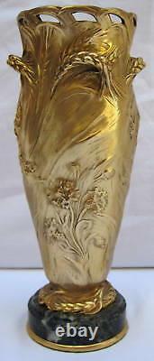 MAGNIFICENT 19th Century F. Barbedienne French Dore Bronze Vase, MUST SEE