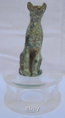 MAGNIFICENT 2nd BC Century Egyptian Bronze Figurine of Persian Cat MUST SEE