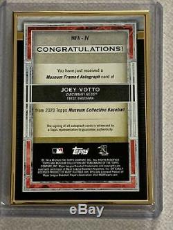 MUST SEE! 2 FULL AUTOGRAPHS! Joey Votto 2020 Museum Collection Framed Auto Gold