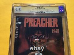 MUST SEE auto CGC SS 9.8 Preacher #1 Ennis Fabry holder issue signed 13 4 2 5