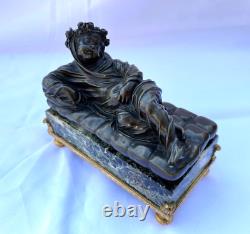 Magnificent 18c French Bronze Statue On Marble Base'must See
