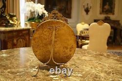 Magnificent 1900's French Bronze Enamled Oval Picture Frame Must See