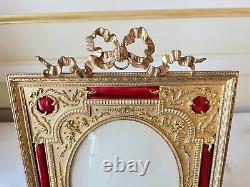 Magnificent 1900's French Enameled Bronze Picture Frame'must See