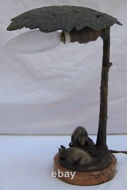 Magnificent 1920 Austrian Bronze Table Lamp Signed. MUST SEE