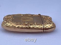 Magnificent 19c 14k Rose Gold Match Striker Box Signed'must See