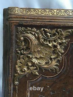 Magnificent 19c French Leather, Bronze Brass Blotter Must See