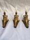 Magnificent 3p Set Of 19c French Bronze Sconces (must See)