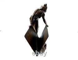 Magnificent Art Deco Austrian Bronze Leter Holder Signed W. Hering'must See