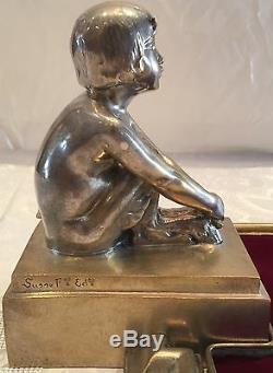 Magnificent Art Deco Bronze Plateu By Paul Silvestre, Susse Foundry (must See)
