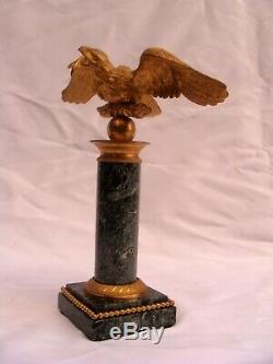 Magnificent Art Deco French Dore Bronze On Marble Eagle Must See
