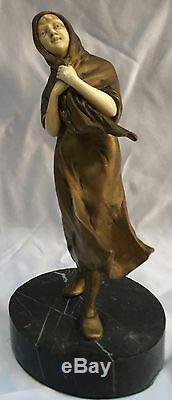 Magnificent French Art Deco Bronze Statue On Marble Base. Must See