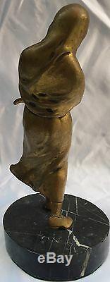 Magnificent French Art Deco Bronze Statue On Marble Base. Must See