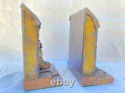 Magnificent Pair Of 1900 Austrian Orientalism Metal Bookends'must See