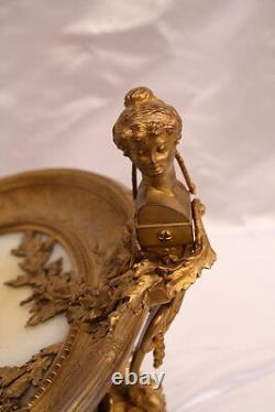 Magnificent Rare French 19c Bronze, Onyx Center Piece Card Holder Must See