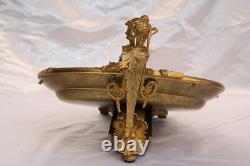 Magnificent Rare French 19c Bronze, Onyx Center Piece Card Holder Must See