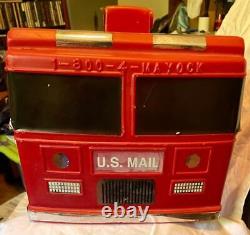 Mailbox Us Postal Red Plastic Firetruck Mailbox Vintage Ready To Usemust See